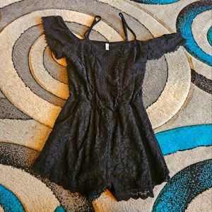 Black lace romper